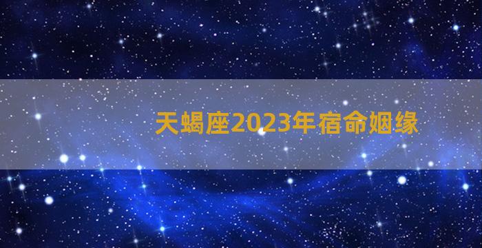 天蝎座2023年宿命姻缘